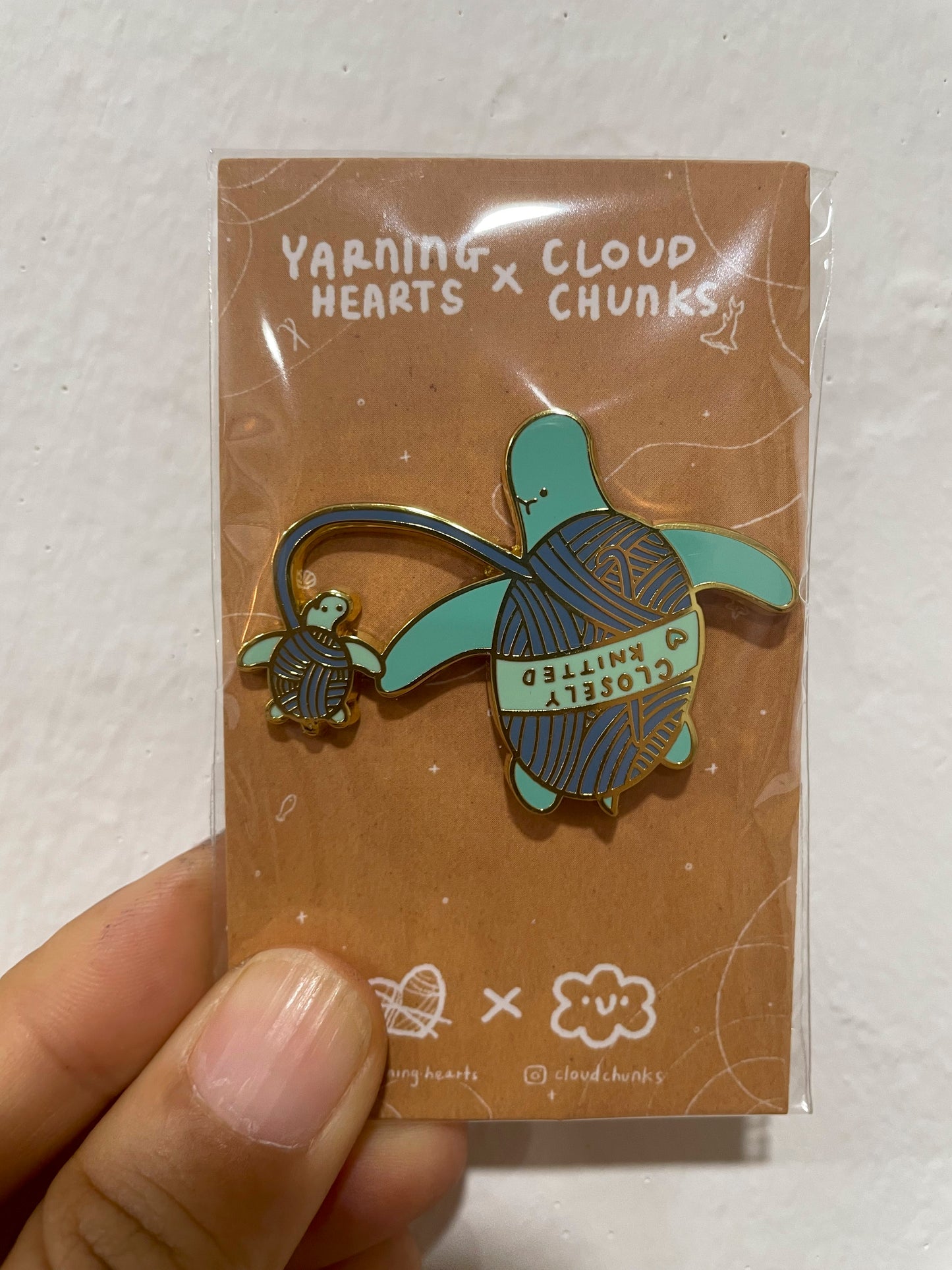 Yarning Hearts x Cloudchunks Sea Creatures Enamel Pins