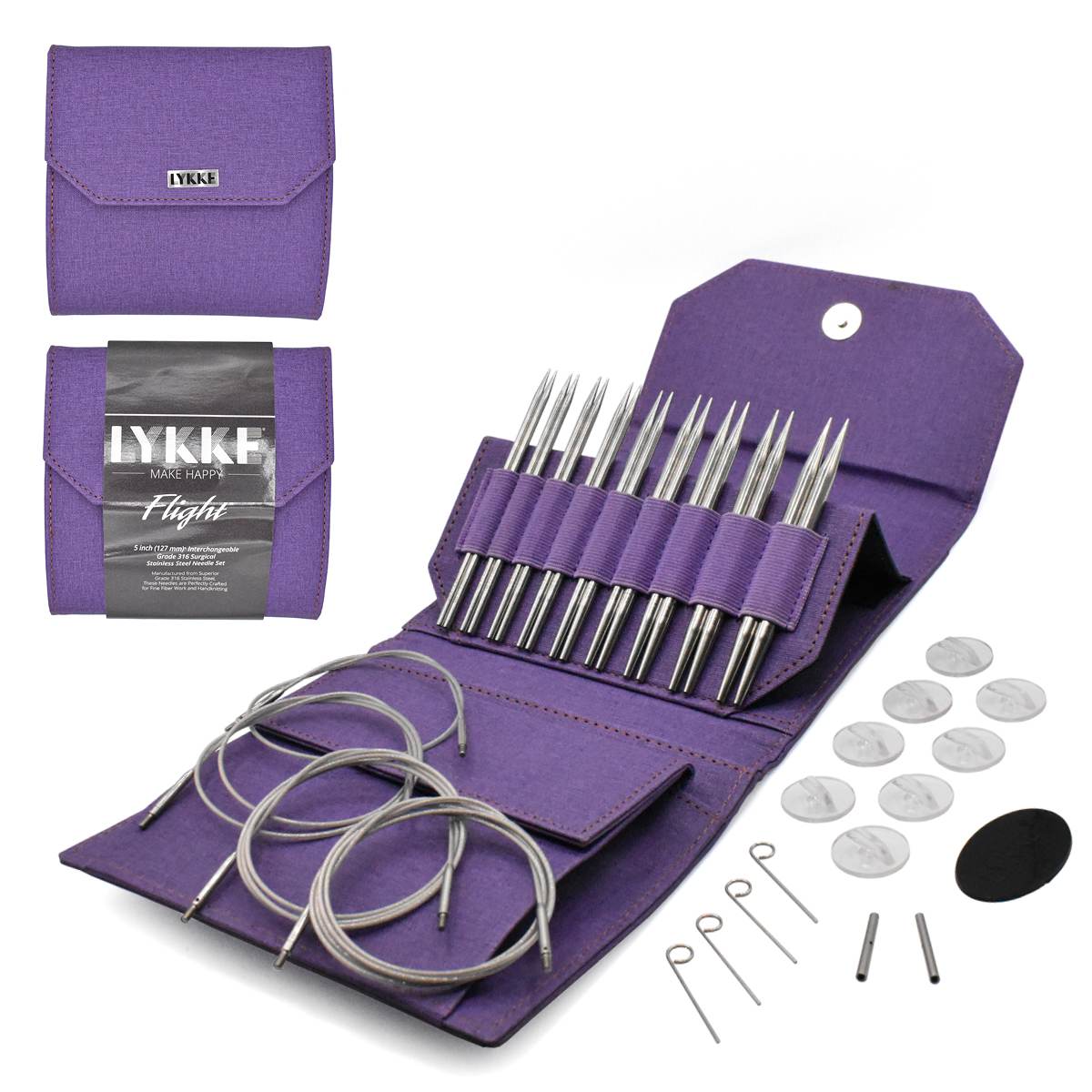 **NEW** Lykke Flight Stainless Steel Interchangeable Needle Standard Set (3.5"/5")