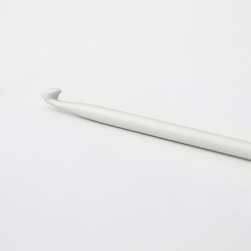 Knitpro Grey Aluminium Tricot/Afghan Traditional Crochet Hook (with black head - 30cm)