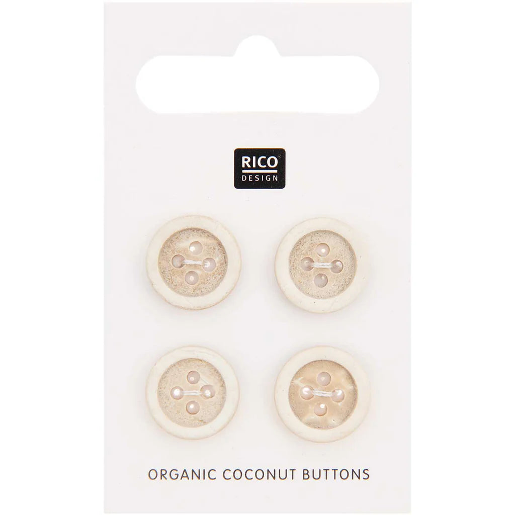**NEW** Rico Design Organic Coconut Buttons (13mm, Set of 4)