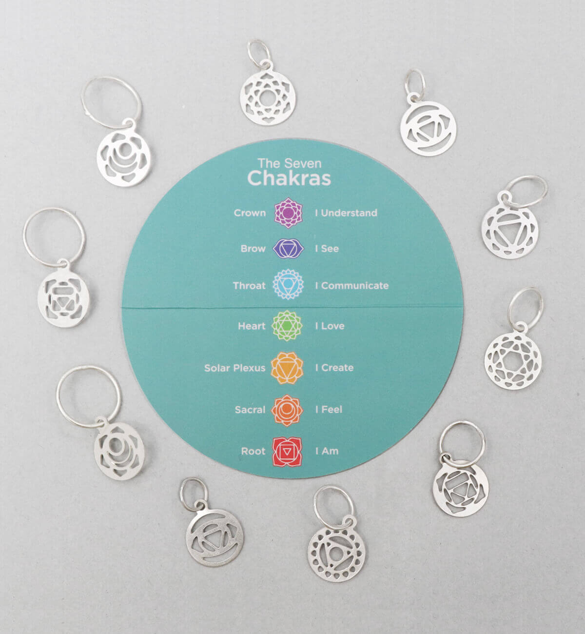 Knitpro Sterling Silver Plated Chakra Stitch Markers