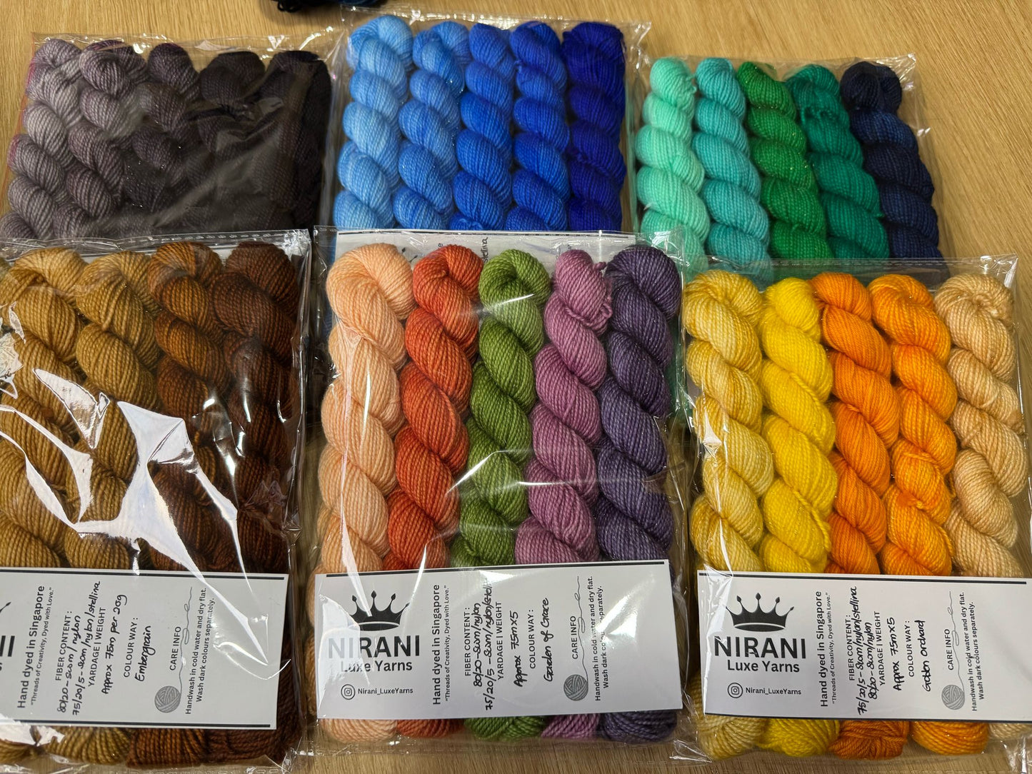 Nirani Luxe Yarns Hand Dyed Mini Sets (5 minis)