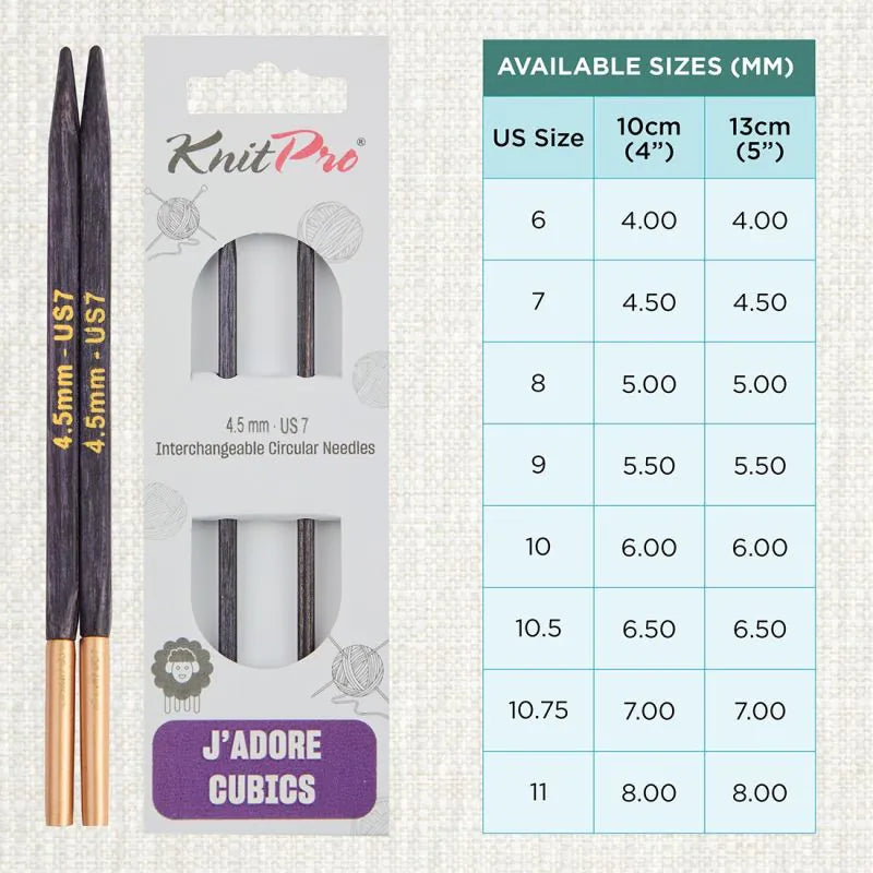 Knitpro J'adore Cubics Interchangeable Needles (10cm and 13cm)