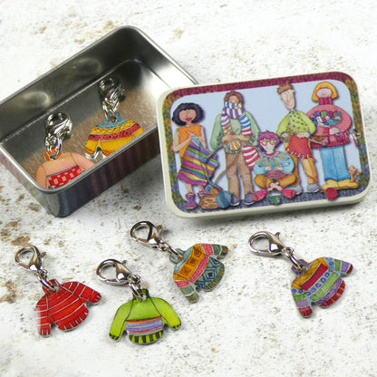 Emma Ball Jumper Stitch Markers in a Pocket Tin