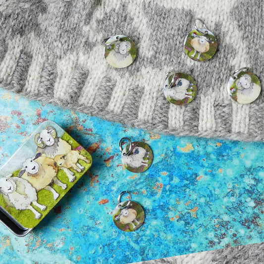 Emma Ball Sheep Stitch Markers in Pocket Tin (TKN23)