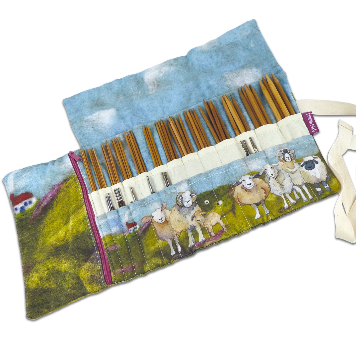 **NEW** Emma Ball Felted Sheep Knitting Needles Wrap
