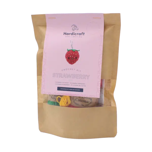 Hardicraft Crochet Kits - BAG HANGER STRAWBERRY