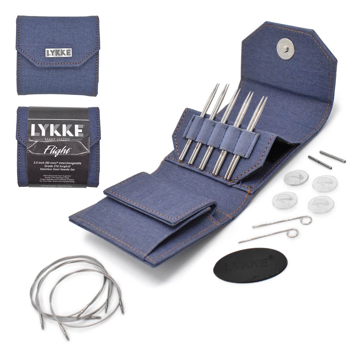 **NEW** Lykke Flight Stainless Steel Interchangeable Needle Mini Set (3.5"/5")