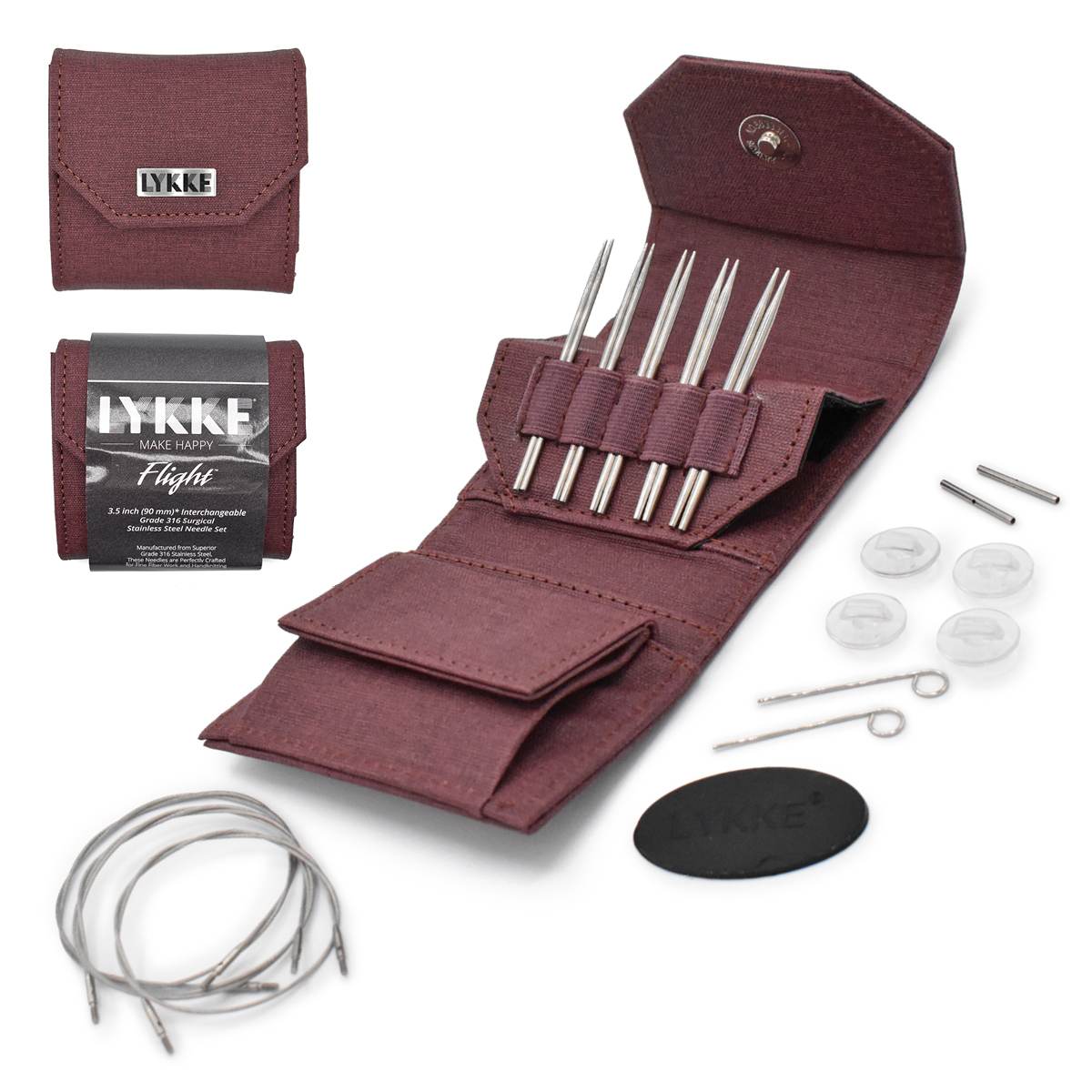 **NEW** Lykke Flight Stainless Steel Interchangeable Needle Mini Set (3.5"/5")