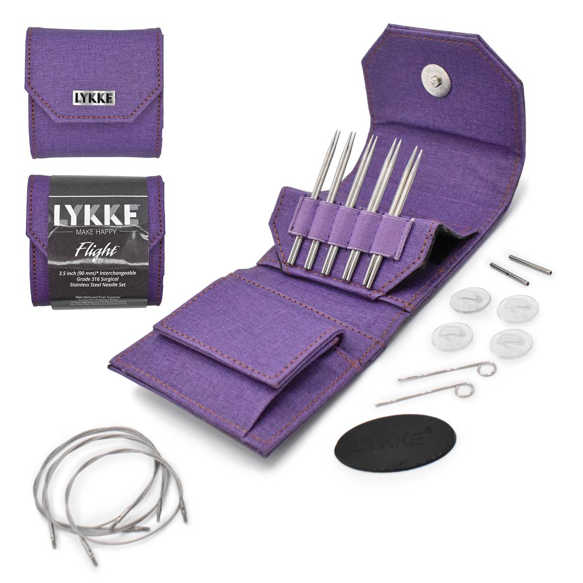 **NEW** Lykke Flight Stainless Steel Interchangeable Needle Mini Set (3.5"/5")