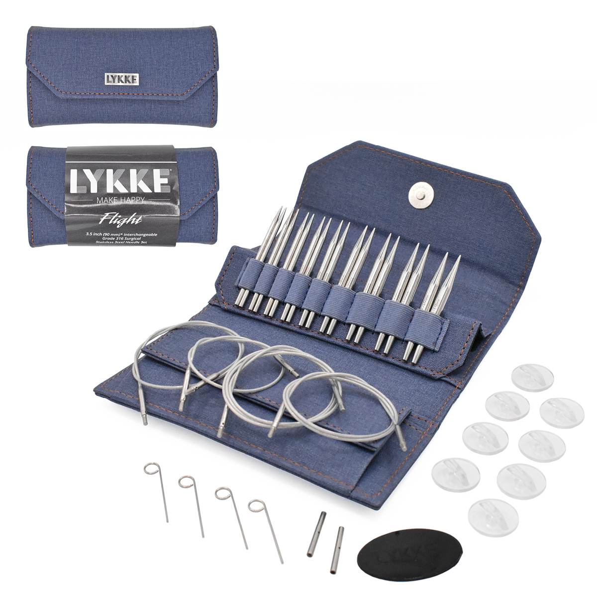 **NEW** Lykke Flight Stainless Steel Interchangeable Needle Standard Set (3.5"/5")