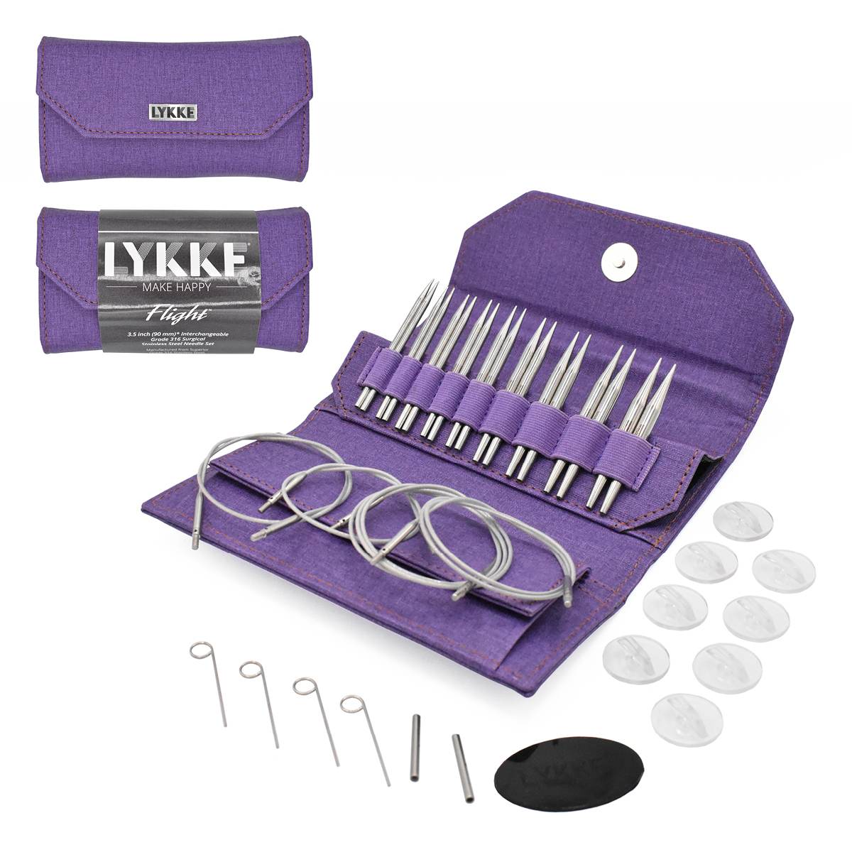 **NEW** Lykke Flight Stainless Steel Interchangeable Needle Standard Set (3.5"/5")