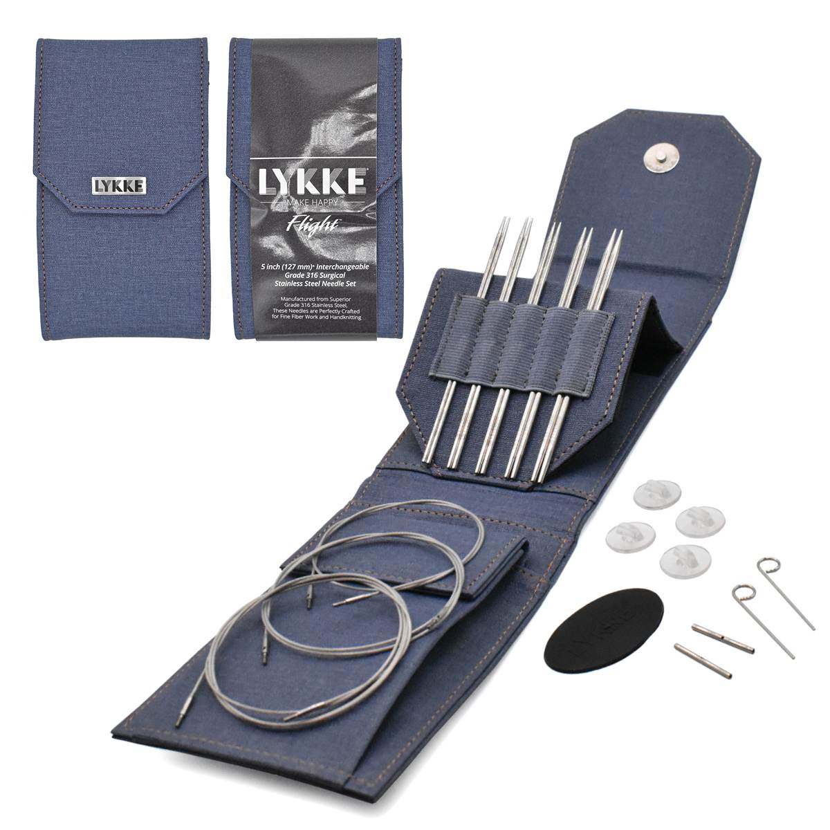 **NEW** Lykke Flight Stainless Steel Interchangeable Needle Mini Set (3.5"/5")