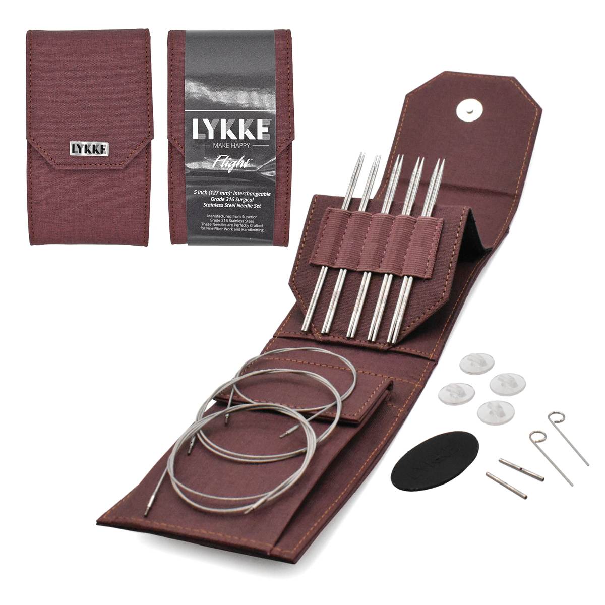 **NEW** Lykke Flight Stainless Steel Interchangeable Needle Mini Set (3.5"/5")