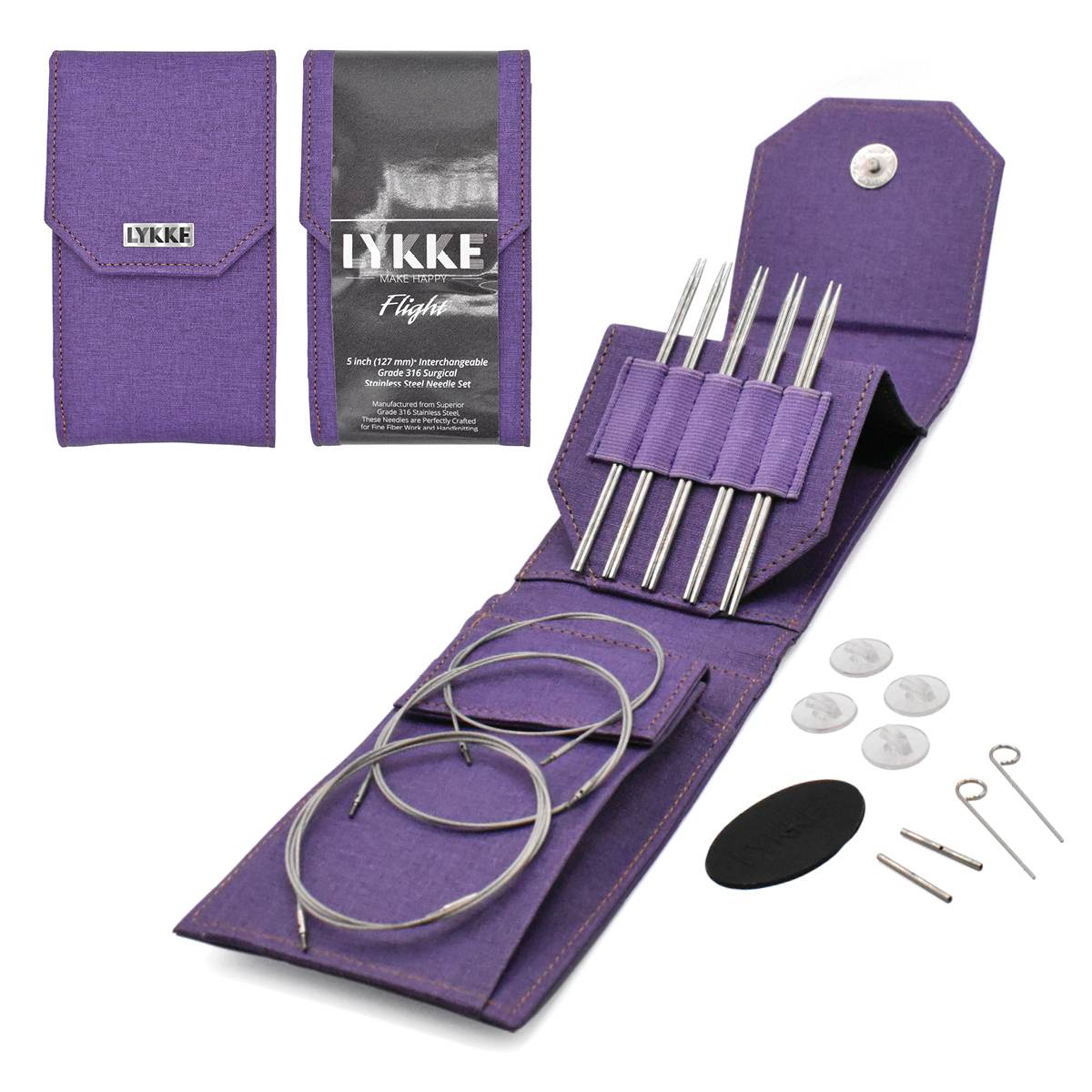 **NEW** Lykke Flight Stainless Steel Interchangeable Needle Mini Set (3.5"/5")