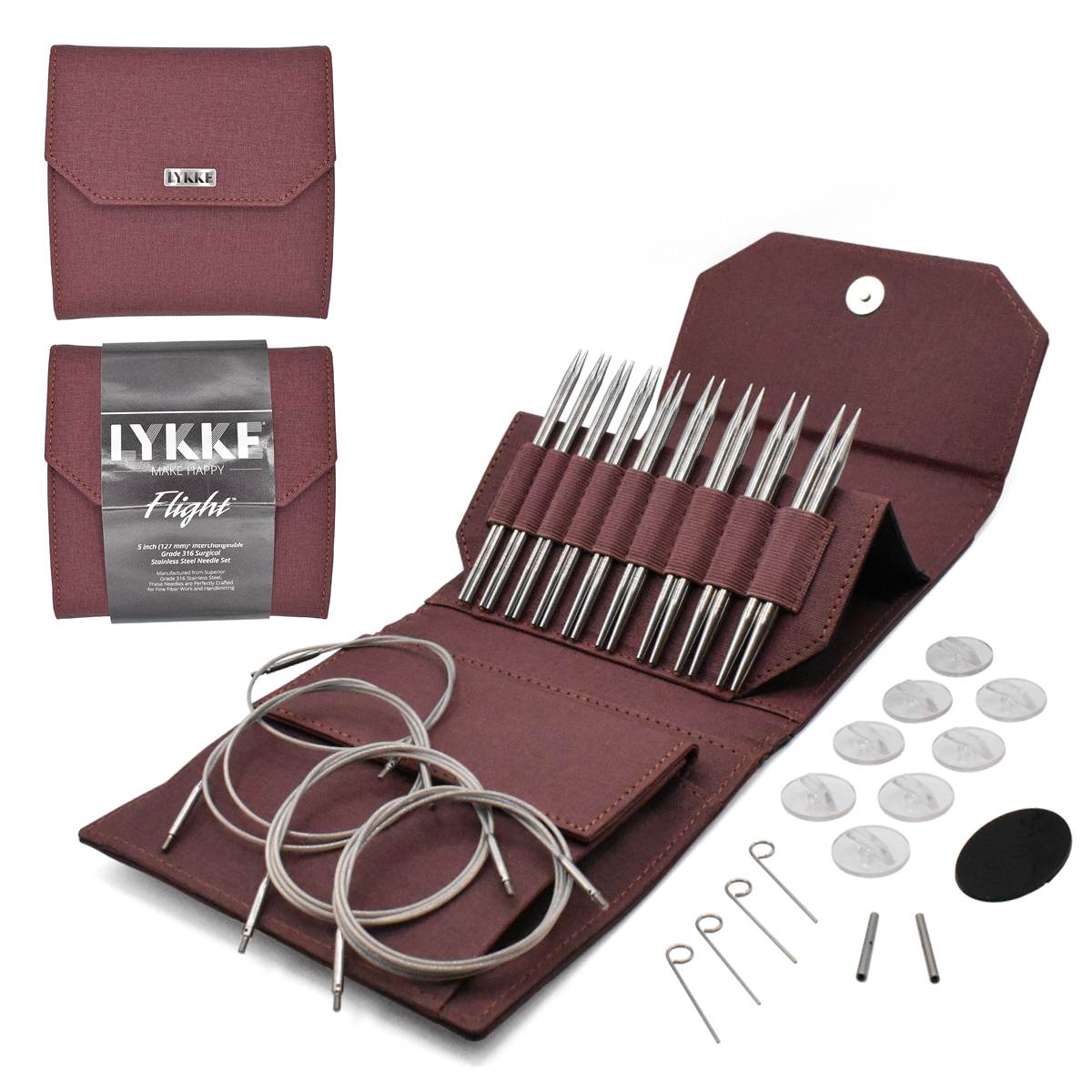 **NEW** Lykke Flight Stainless Steel Interchangeable Needle Standard Set (3.5"/5")