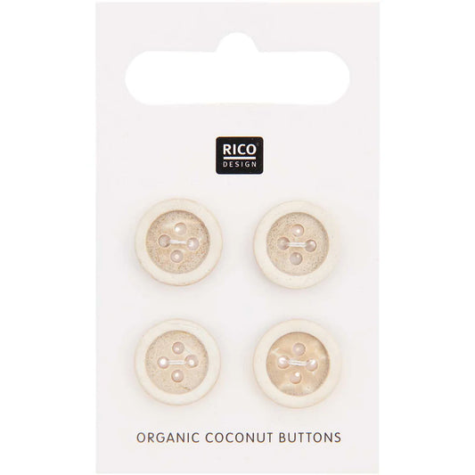 **NEW** Rico Design Organic Coconut Buttons (13mm, Set of 4)
