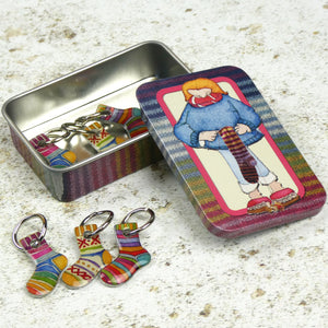 Emma Ball Socks Stitch Markers in Pocket Tin