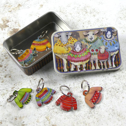 Emma Ball Jumper Stitch Markers in a Pocket Tin