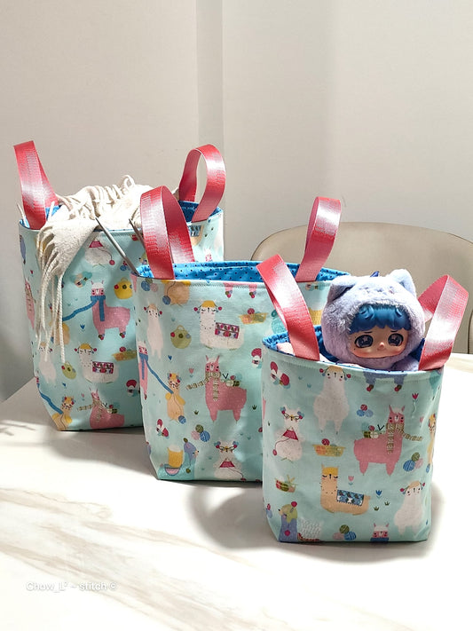 **NEW** Hand Sewn Storage Bin Bag (Alpaca) by Chow L²