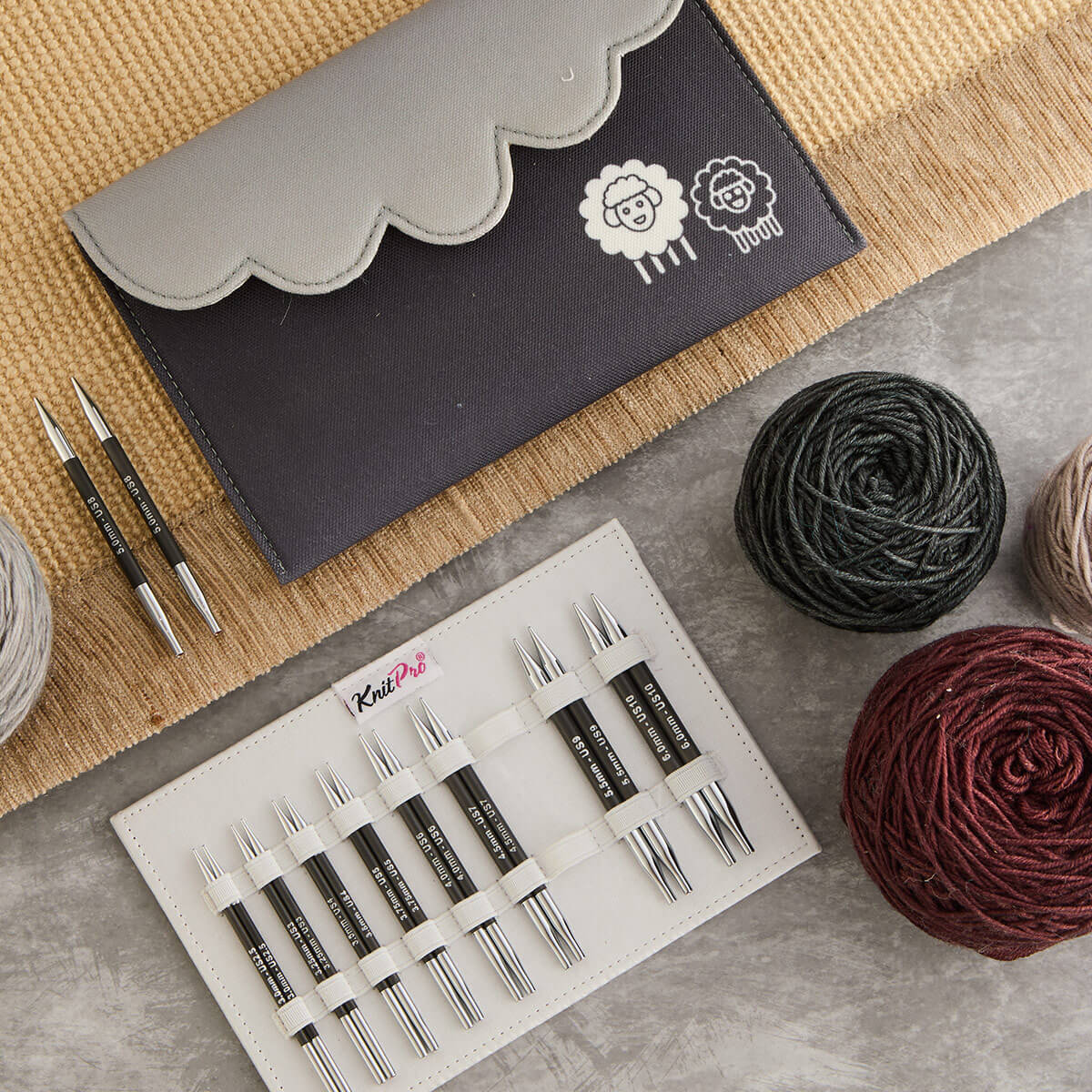 [41637] Knitpro Karbonz Special Interchangeable Knitting Needles Set - 10cm (Deluxe)