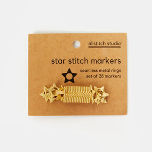 Allstitch Stitch Markers - Gold Star Rings (set of 28)