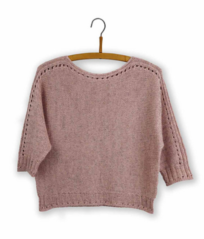 Isager Knit Patterns - SSK (Slip, Slip, Knit) Variation Blouse by Helga Isager