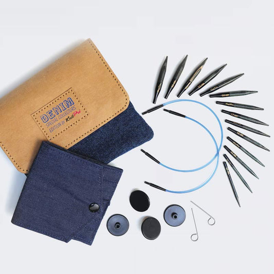 [20645] Knitpro Indigo Wood "Mini" Interchangeable Needle Set (50mm)